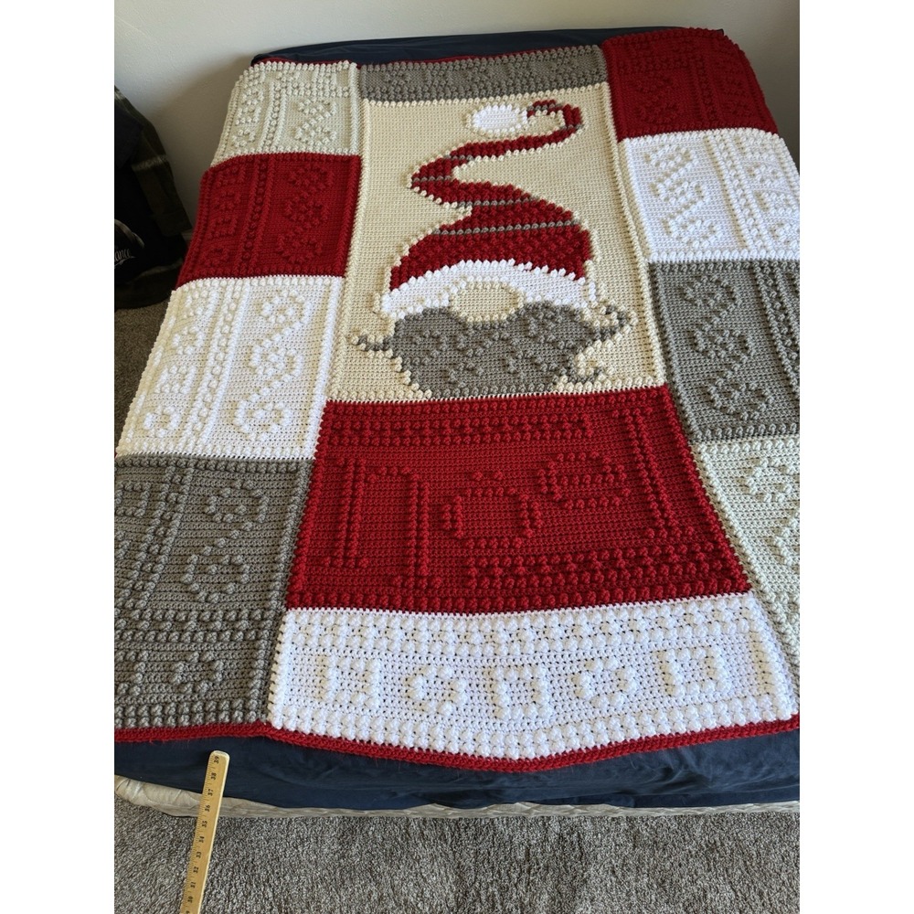 Crocheted Gnome Blanket Throw Afghan